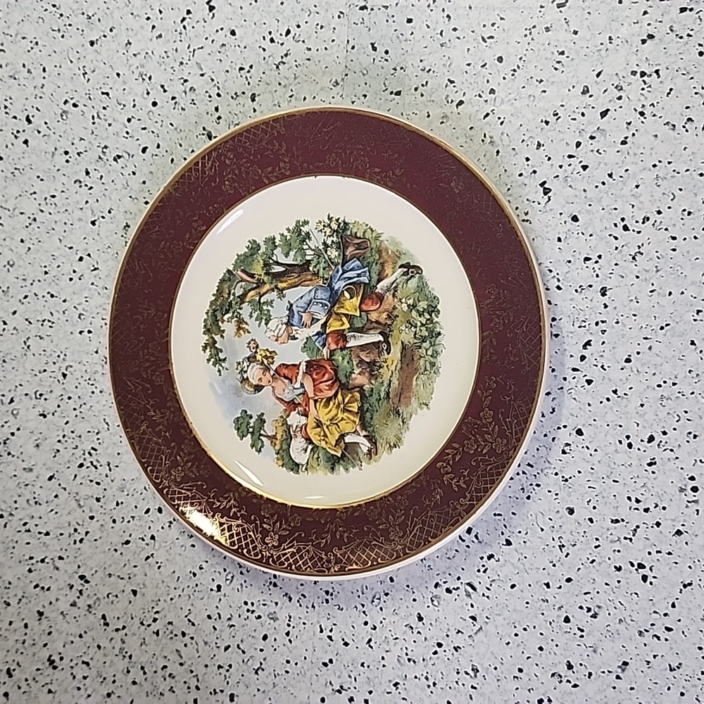Original Versailles Gold British Empire Ceramics Side Plates 22k gold